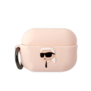 Karl Lagerfeld KLAP2RUNIKP AirPods Pro 2 Cover Pink/Pink Silicone Karl Head 3D 134048523 - Headset Accessory