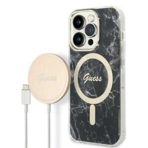 Guess iPhone 14 Pro Marble Case with Wireless Charger - Guess