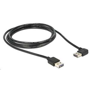 Delock 83464 EASY-USB 2.0-A apa > apa kábel 90°-ban ívelt bal / jobb 1 m, fekete (83464) 85216297 