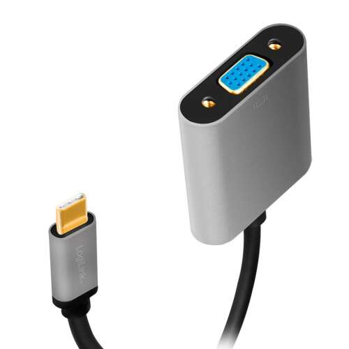 Logilink USB-C - VGA adapter, 0,15 m kábel, ezüst