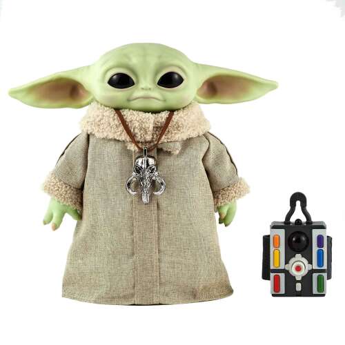 Jucarie e plus interactiva Baby Yoda 28cm cu telecomanda Mattel Star Wars Mandalorian #verde 33448630