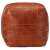 vidaXL sárgásbarna valódi bőr puff, kocka alakú lábtartó, elölnézet