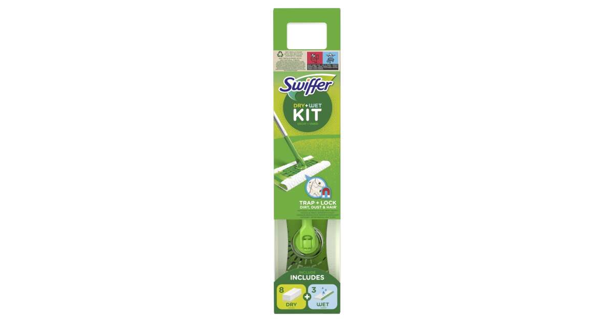 Swiffer Sweeper Starter Kit 1pc Mop + 8pc dry and wet wipes Refill | Pepita.com