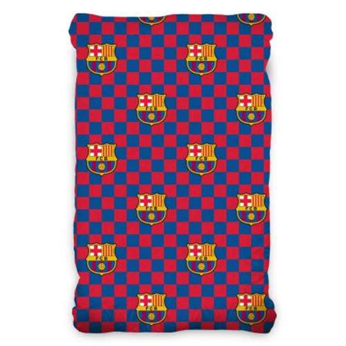 FC Barcelona Lepedő - Kockás - 90x200 cm