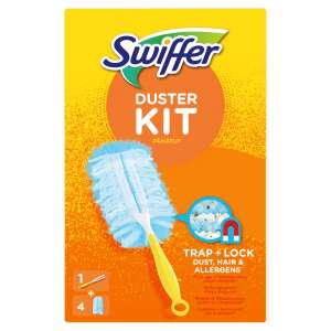 Swiffer Duster Kit, 1 handle and 4 refills, trap and lock dust, hair and allergens, cleaning kit - Portraits