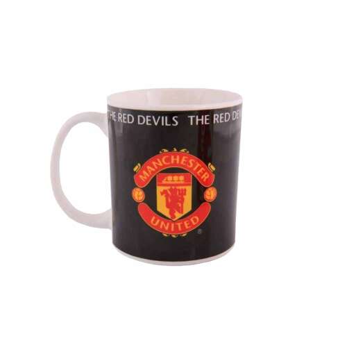 Manchester United bögre, The Red Devils, fekete-piros kerámia bögre a csapat logójával - Bögre