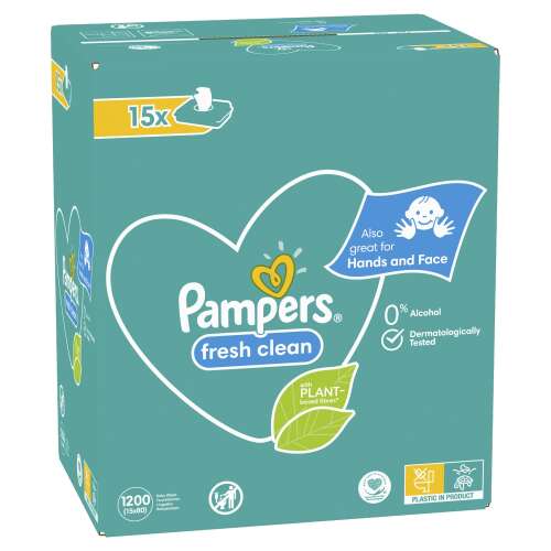 Pampers Fresh Clean Baby Feuchttücher, 1200 Tücher