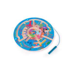 Bigjigs mágneses labirintus játék - Víz alatti világ, egy fa labirintus játék színes golyókkal és egy mágneses pálcával, hogy vezesd őket a labirintuson keresztül - Puzzle