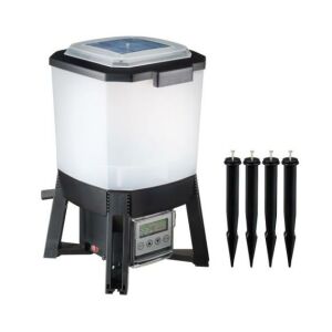 Automatischer Solar Fischfutterautomat 6L mit Pfählen, automatischer Tierfutterspender - Teichfilter