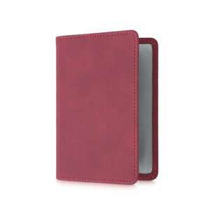 Kwmobile car document holder, red, eco leather, angled view - Dressing Accessory