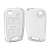 White and silver silicone key cover for VW Golf 7, Polo, Jetta 4, Touran, T-Roc, Tiguan, Seat Leon 3, Ibiza 4/5, Toledo 4, Arona, Ateca, Skoda Rapid Spaceback, Fabia 3, Karoq, Octavia 3, Superb 3, Kwmobile