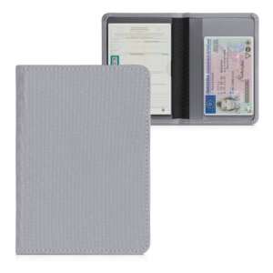 Kwmobile car registration and insurance document holder, grey, neoprene - Dressing Accessory