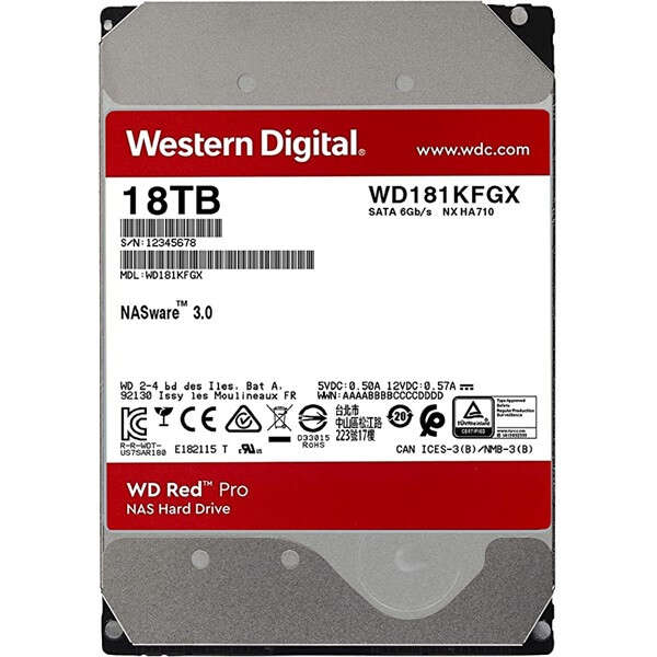 Western digital 3,5" 18000gb belső sataiii 7200rpm 512mb red pro...