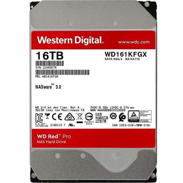 Western digital 3,5" 16000gb belső sataiii 7200rpm 512mb red pro...