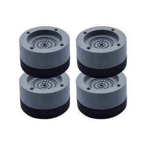 Set of 4 grey and black anti-vibration washing machine feet - Large appliance part & accessory