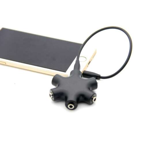 5-way 3.5mm Jack audio splitter adapter with cable, for connecting multiple headphones or speakers to one device