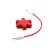Red 5-way 3.5mm Jack audio splitter adapter with cable