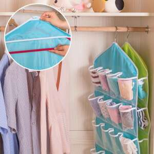 Hanging organizer with 16 clear pockets for storing socks, underwear, accessories, or other small items - Babies & Toddler