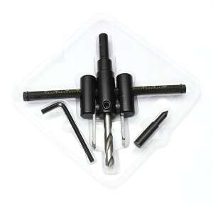 Set de tăiere circulară reglabil, diametru de 30 mm la 120 mm, cu burghiu și cheie Allen, în ambalaj - Instrument