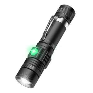 Black rechargeable flashlight with a clip, 4000 lumens - Flashlight & Headlamp