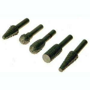 Set of 5 wood carving burrs - Drill and Screwdriver Accessory