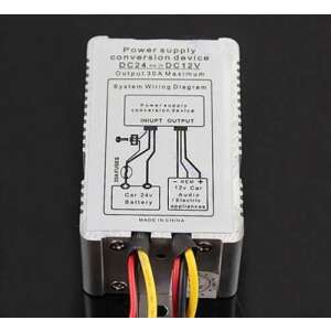 24V-12V DC-DC átalakító, 30A maximális kimeneti áram, tápegység, rendszer vezetékezés diagram - Autós töltő
