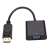 DisplayPort VGA átalakító, fekete, laptop vagy asztali számítógép DisplayPort kimenetének VGA bemenettel rendelkező monitorhoz, projektorhoz vagy TV-hez való csatlakoztatásához