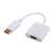 DisplayPort VGA átalakító, fehér, laptop vagy asztali számítógép DisplayPort kimenetének VGA bemenettel rendelkező monitorhoz, projektorhoz vagy TV-hez való csatlakoztatásához