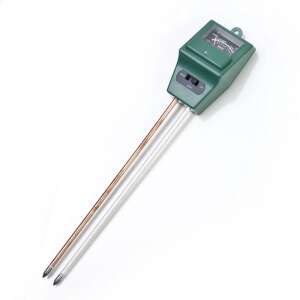 Analog soil pH and moisture meter, green, with probes, for measuring soil moisture and pH levels - Garden