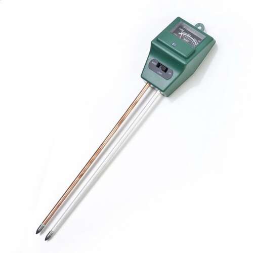 Analog soil pH and moisture meter, green, with probes, for measuring soil moisture and pH levels