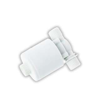 Automatikus vízszintszabályzó szelep, fehér műanyag és rozsdamentes acél, oldalnézet - Vízforgató kiegészítő