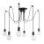 ZD74 6 ágú póklámpa csillár, modern fekete mennyezeti lámpatest