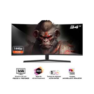 Spirit of Gamer Monitor 34" - EPIC 34" (VA, 21:9, 3440x1440, 1 ms, 165 Hz, 400 cd/m2, 4000:1, HDMI/DP/3,5 mm jack) 85615405 - Spirit of Gamer