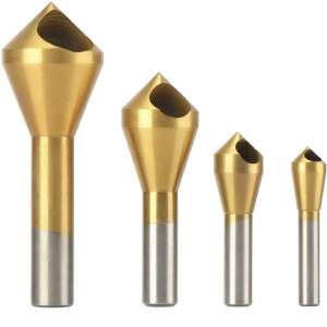 Set de 4 burghie de countersinking, cu acoperire de titan, pentru lemn, metal și plastic - Instrument