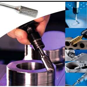 Set of 10 carbide burr bits for metal, various shapes and sizes - Drill and Screwdriver Accessory