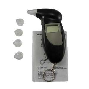 Digital breathalyzer with keychain, 4 mouthpieces included - Breathalyzer