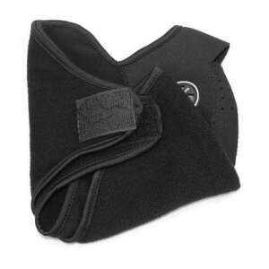 Black fleece face mask with velcro closure, for winter sports - Mouth mask