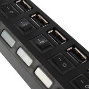 7 portos kapcsolható USB hub - Fekete 51094383 