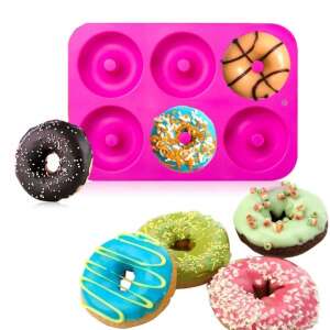 Szilikon Donut Form 6er Set, Silikon Backform für Donuts, rosa - Backformen