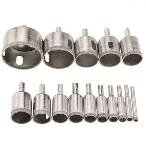 15 piece diamond drill bit set for tile, ceramic, and glass