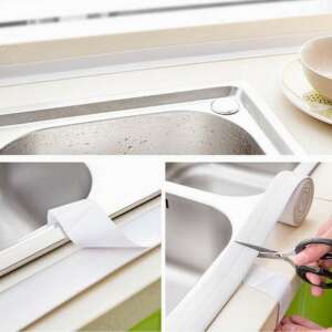 Self-adhesive sealing tape for kitchen and bathroom, waterproof, mold-proof, easy to apply, white color - Adhesive Tape
