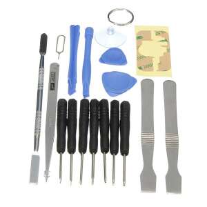 Phone repair tool kit with screwdrivers, pry tools, tweezers, and other accessories - Mobile phone repair kit