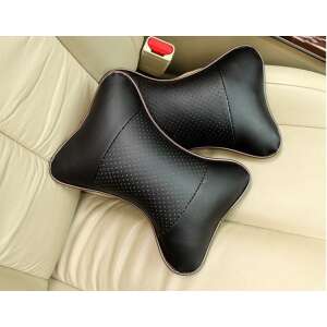 Black leather car neck pillow for head support, comfortable and ergonomic - Babies & Toddler