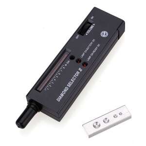 Tester de diamante Diamond Selector II pentru verificarea autenticității diamantelor, negru, cu o sondă, o scală și un buton de volum - Instrument
