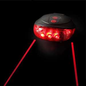 Stop cu laser roșu pentru biciclete cu 5 LED-uri - Lumini biciclete
