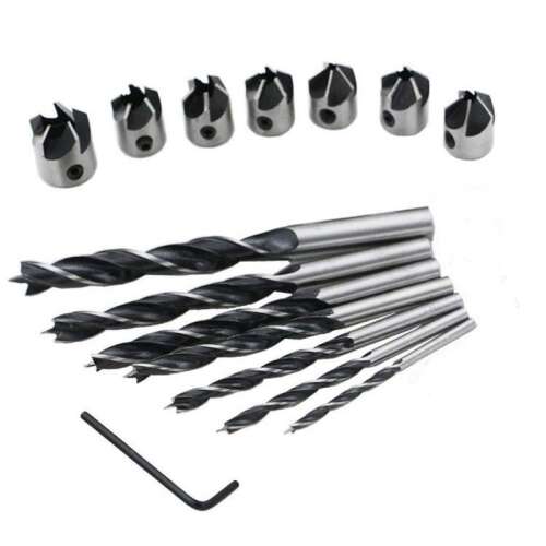 Burghiu lemn, set de burghie pentru lemn 7 piese (cu tijă reglabilă) 51238611