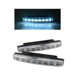 8 LED-es DRL nappali menetfény pár autóhoz, fehér fény, fekete ház