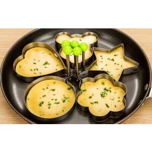 Eierformen zum Braten von Eiern in lustigen Formen, 5er-Set, Mickey Mouse, Stern, Blume, Herz, rund - Backformen