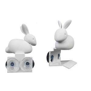 Weißer, bunnyförmiger Schwammhalter mit Saugnäpfen, Küchenspülen-Organizer - Küchenaccessories