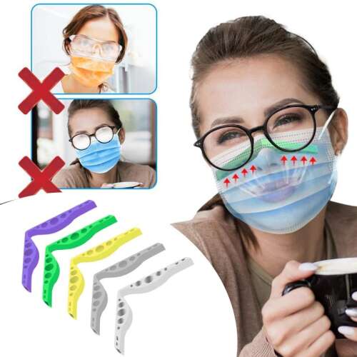 Silicone mask spacer for glasses, prevents fogging, comfortable, reusable, pack of 5